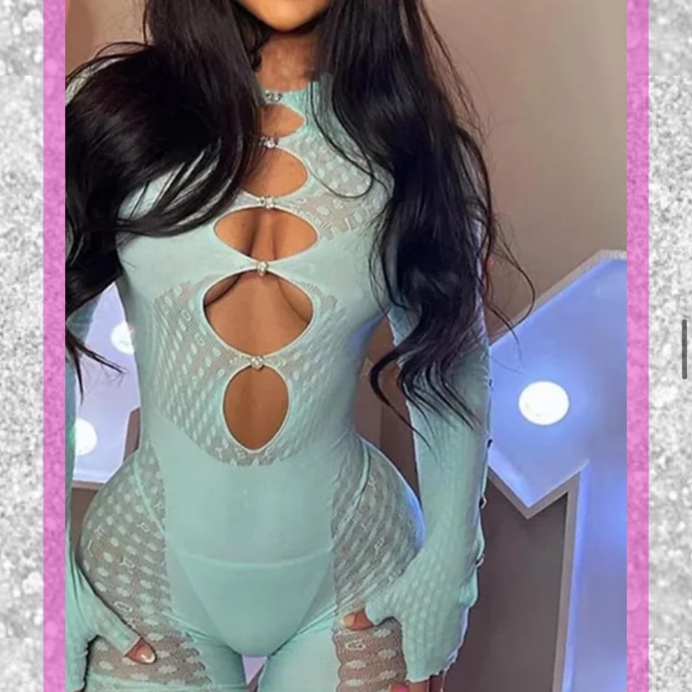 Baby blue sexy jumpsuit